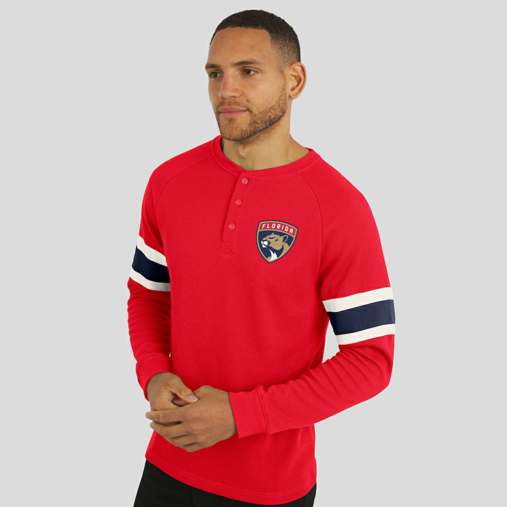 Florida Panthers Darius Rucker Collection by Fanatics Waffle-Knit Raglan Long Sleeve Henley T-Shirt - Red | US 202831296