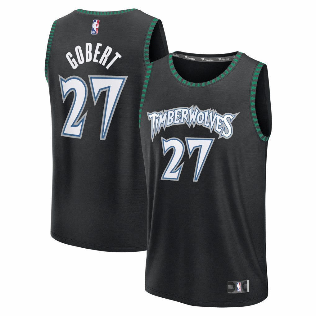 Rudy Gobert Minnesota Timberwolves Fastbreak Jersey Classic Edition Black - Fanatics
