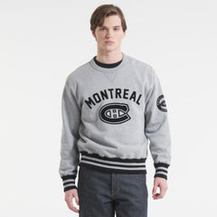 Montreal Canadiens Todd Snyder by Fanatics Relaxed Canadian Fleece Crew - Athletic Heather Gray | US 202846092