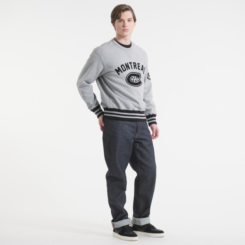 Montreal Canadiens Todd Snyder by Fanatics Relaxed Canadian Fleece Crew - Athletic Heather Gray | US 202846092