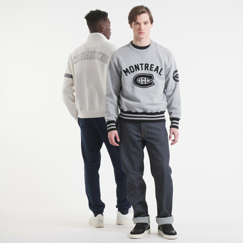 Montreal Canadiens Todd Snyder by Fanatics Relaxed Canadian Fleece Crew - Athletic Heather Gray | US 202846092