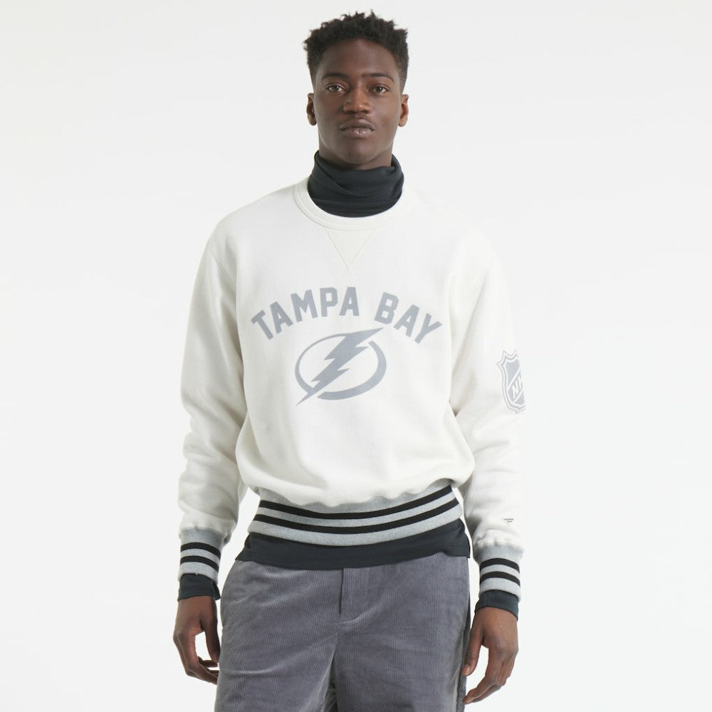 Tampa Bay Lightning Todd Snyder by Fanatics Relaxed Canadian Fleece Crew - Heather Gray | US 202846093