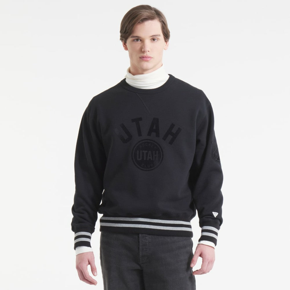 Utah Mammoth Todd Snyder by Fanatics Relaxed Canadian Fleece Crew - Black | US 202846096