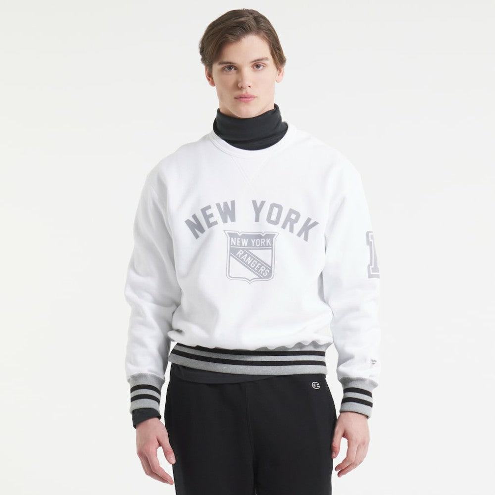New York Rangers Todd Snyder by Fanatics Relaxed Canadian Fleece Crew - White | US 202846099