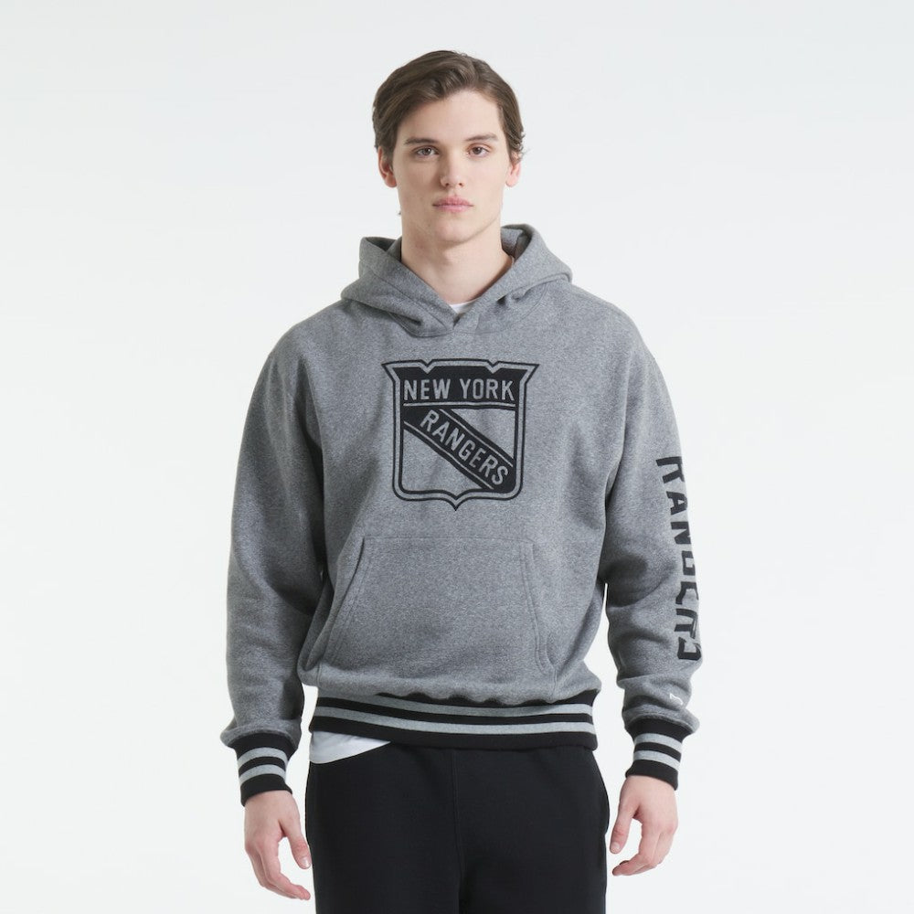 New York Rangers Todd Snyder by Fanatics Relaxed Canadian Fleece Hoodie - Dark Heather Gray | US 202846110