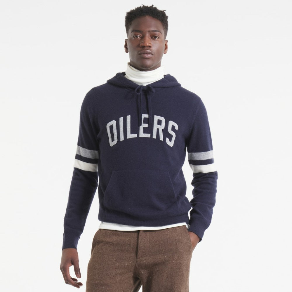 Edmonton Oilers Todd Snyder by Fanatics Cashmere Hooded Sweater - Navy | US 202846115