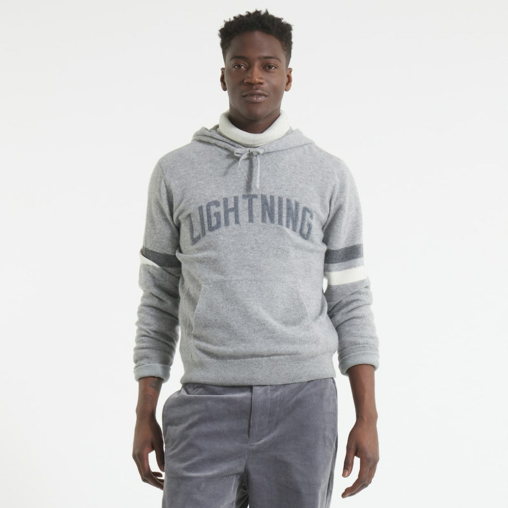 Tampa Bay Lightning Todd Snyder by Fanatics Cashmere Hooded Sweater - Athletic Heather Gray | US 202846117