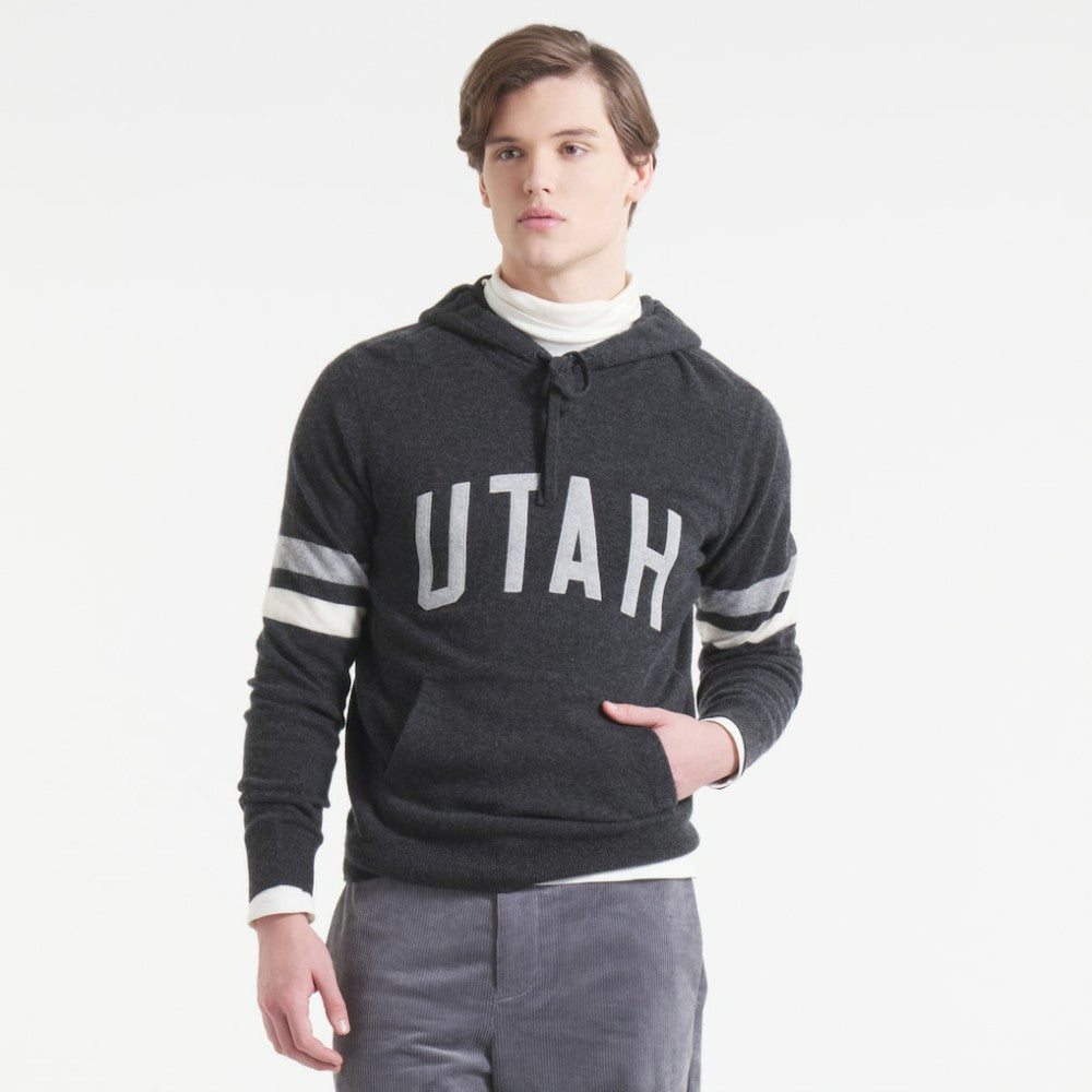 Utah Mammoth Todd Snyder by Fanatics Cashmere Hooded Sweater - Heather Black | US 202846119
