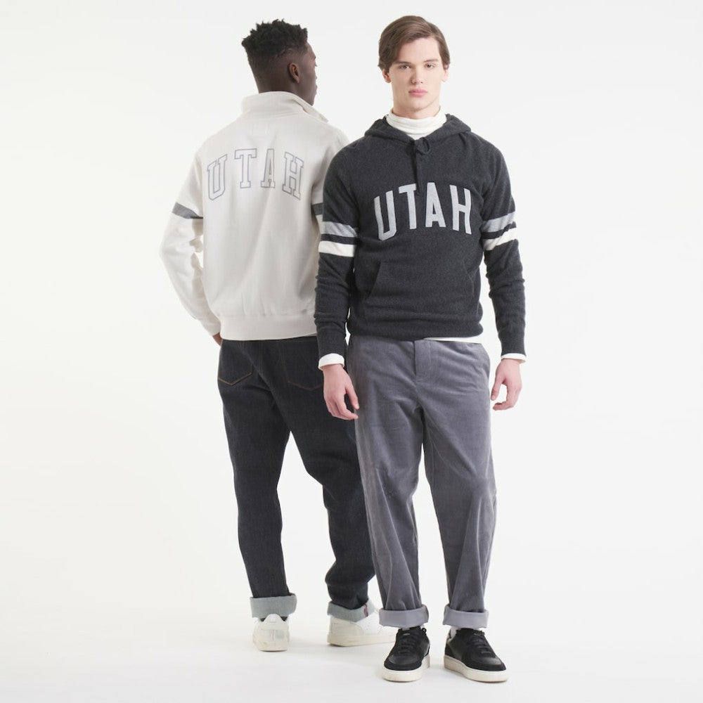 Utah Mammoth Todd Snyder by Fanatics Cashmere Hooded Sweater - Heather Black | US 202846119