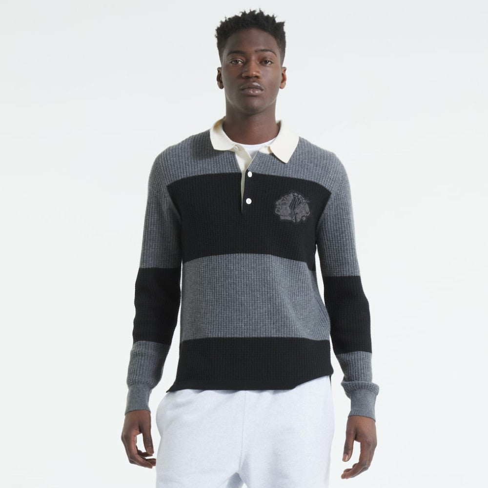 Chicago Blackhawks Todd Snyder by Fanatics Cashmere Rugby Sweater - Dark Heather Gray | US 202846123