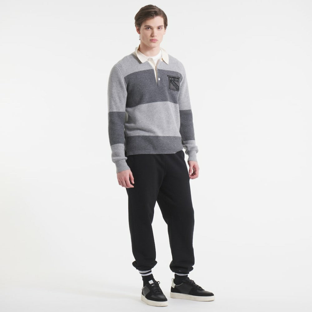 New York Rangers Todd Snyder by Fanatics Cashmere Rugby Sweater - Athletic Heather Gray | US 202846124