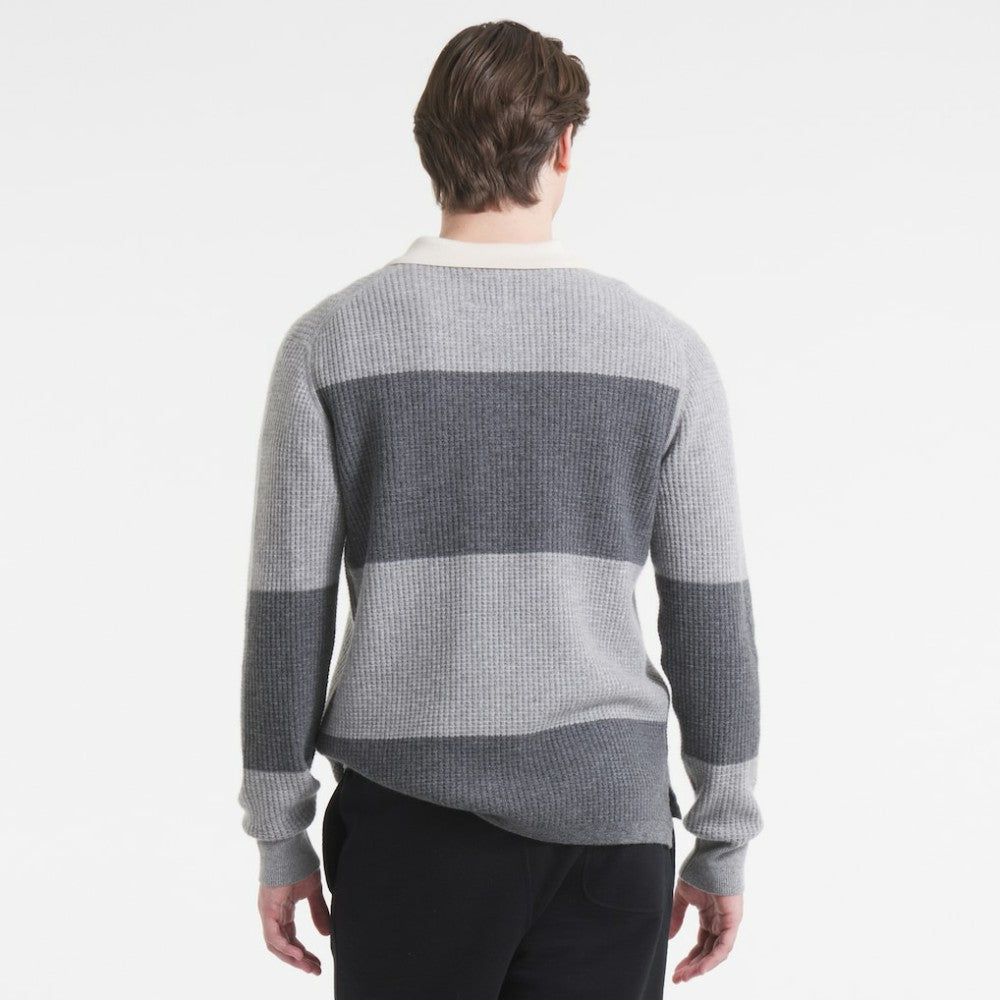 New York Rangers Todd Snyder by Fanatics Cashmere Rugby Sweater - Athletic Heather Gray | US 202846124