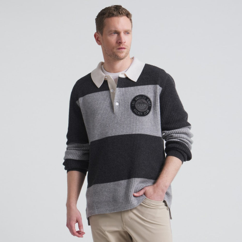 Los Angeles Kings Todd Snyder by Fanatics Cashmere Rugby Sweater - Athletic Heather Gray | US 202846125