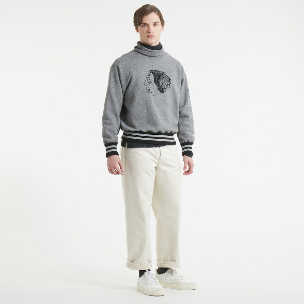 Chicago Blackhawks Todd Snyder by Fanatics Relaxed Canadian Fleece Turtleneck - Dark Heather Gray | US 202846140