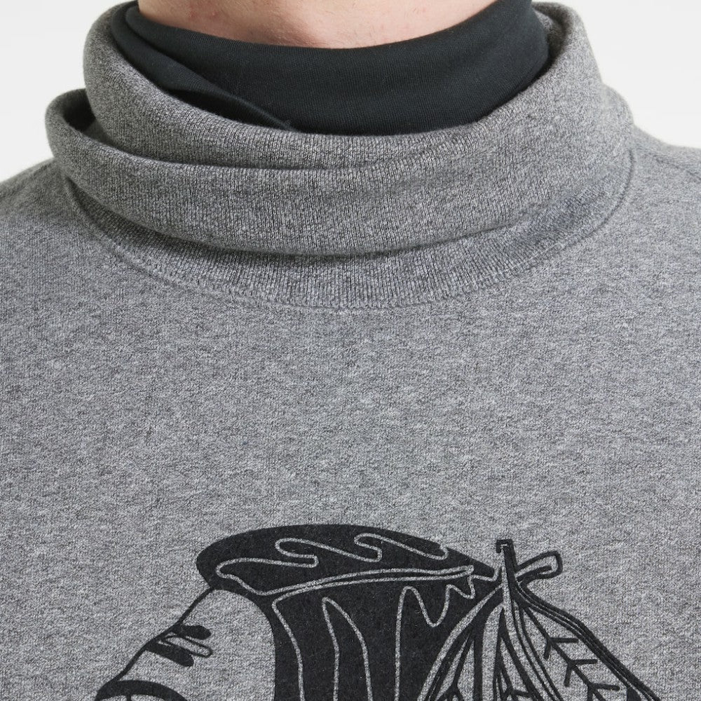 Chicago Blackhawks Todd Snyder by Fanatics Relaxed Canadian Fleece Turtleneck - Dark Heather Gray | US 202846140