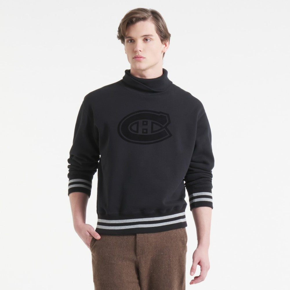 Montreal Canadiens Todd Snyder by Fanatics Relaxed Canadian Fleece Turtleneck - Black | US 202846141