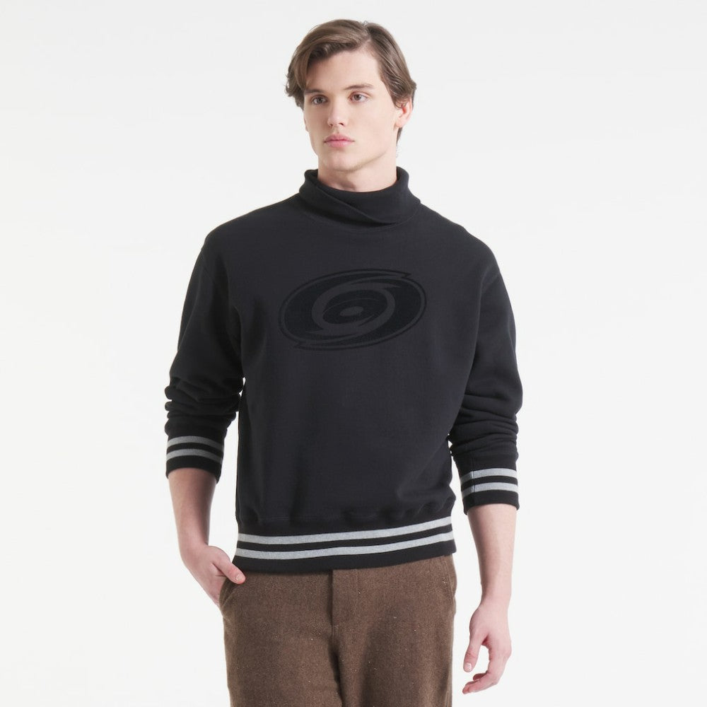 Carolina Hurricanes Todd Snyder by Fanatics Relaxed Canadian Fleece Turtleneck - Black | US 202846142