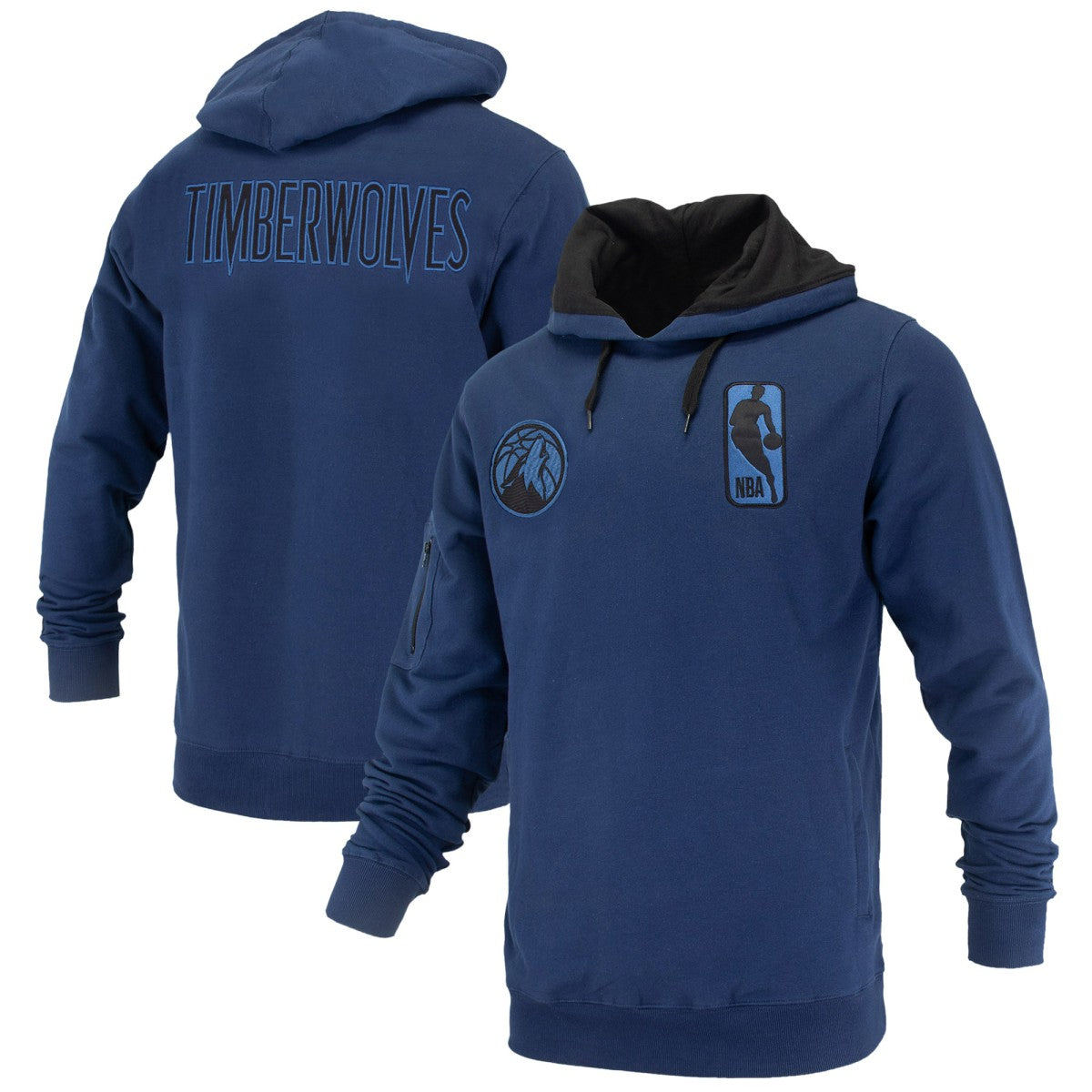 Minnesota Timberwolves FISLL Unisex Logoman Shadow Collection Pullover Hoodie Navy