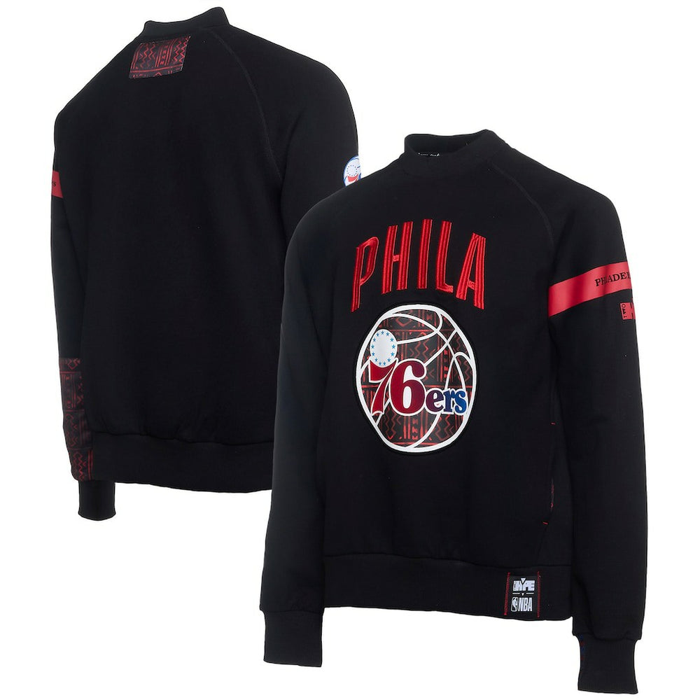 Philadelphia 76ers NBA x Two Hype Culture & Hoops Collection Premium Pullover Sweatshirt - Black