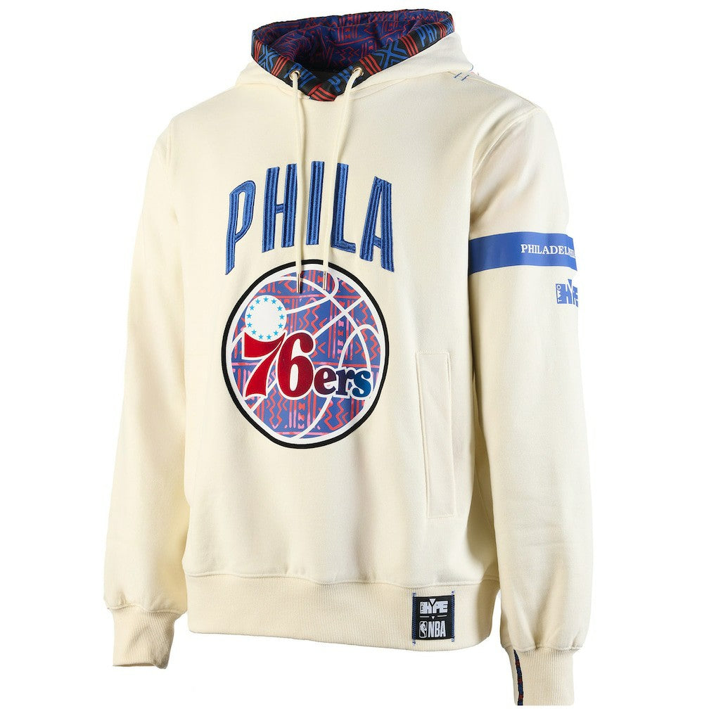 Philadelphia 76ers NBA x Two Hype Culture & Hoops Collection Premium Pullover Hoodie - Cream