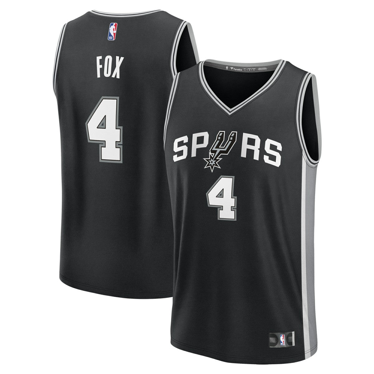 De'Aaron Fox San Antonio Spurs Youth Fast Break Replica Player Jersey Icon Edition Black - Fanatics