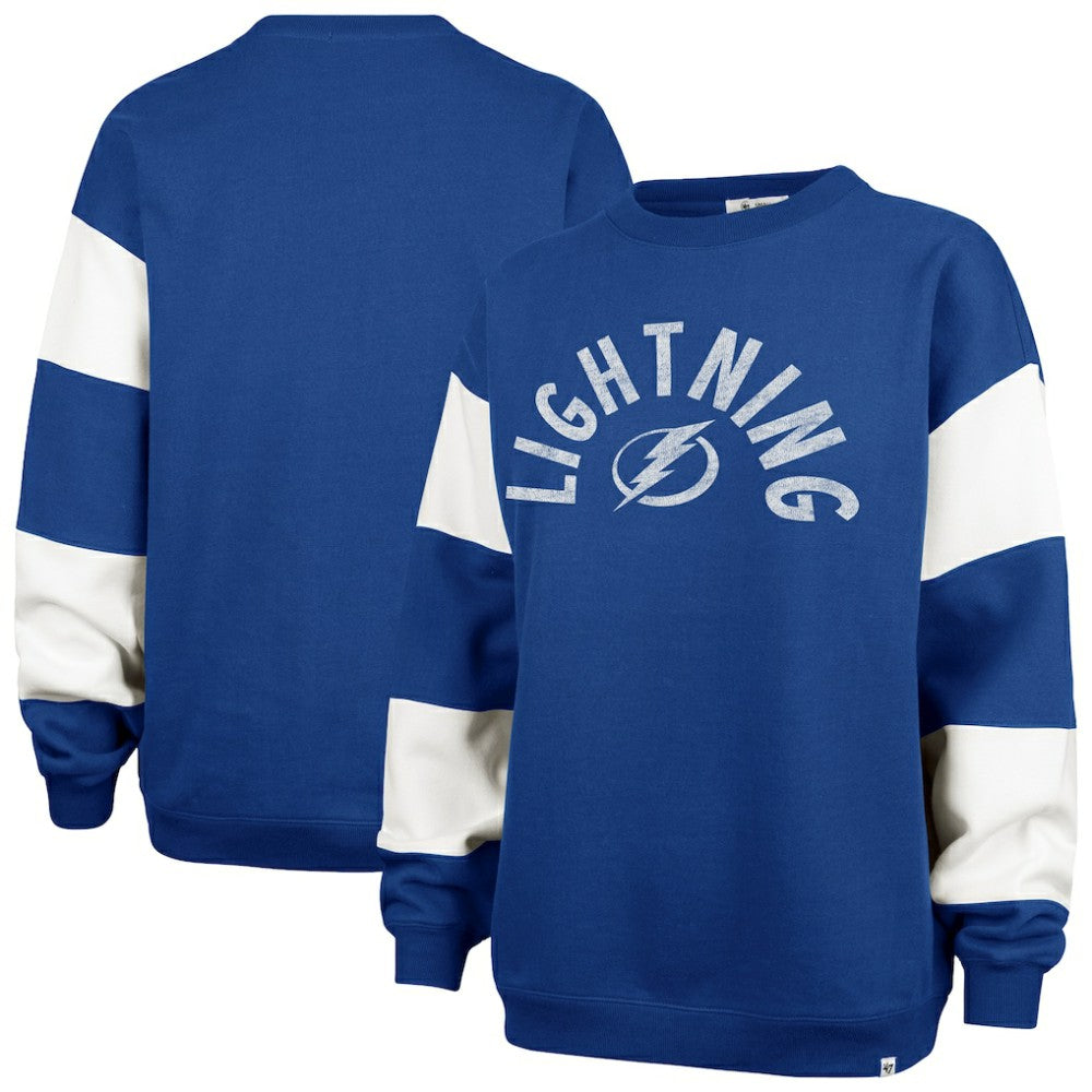 Tampa Bay Lightning '47 Women's Eephus Barred Pullover Sweatshirt - Blue | US 202852837