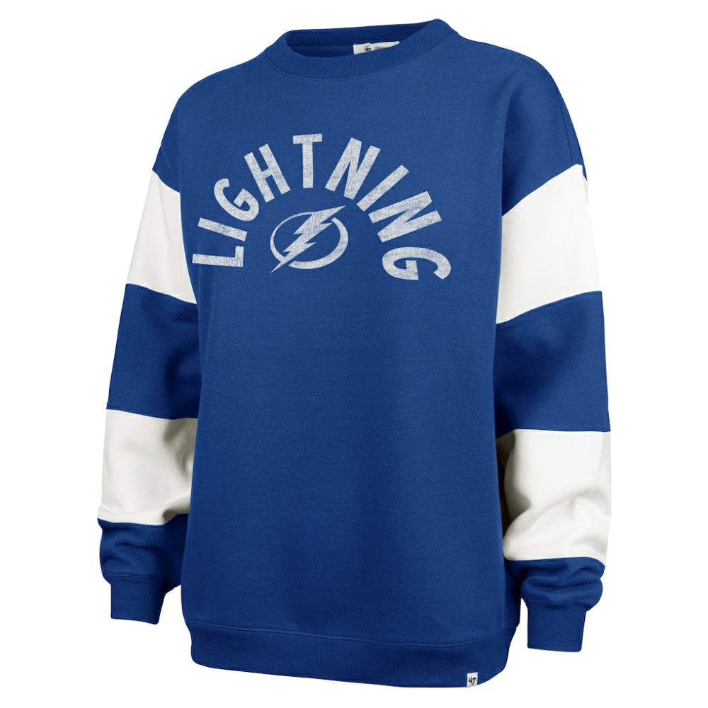 Tampa Bay Lightning '47 Women's Eephus Barred Pullover Sweatshirt - Blue | US 202852837