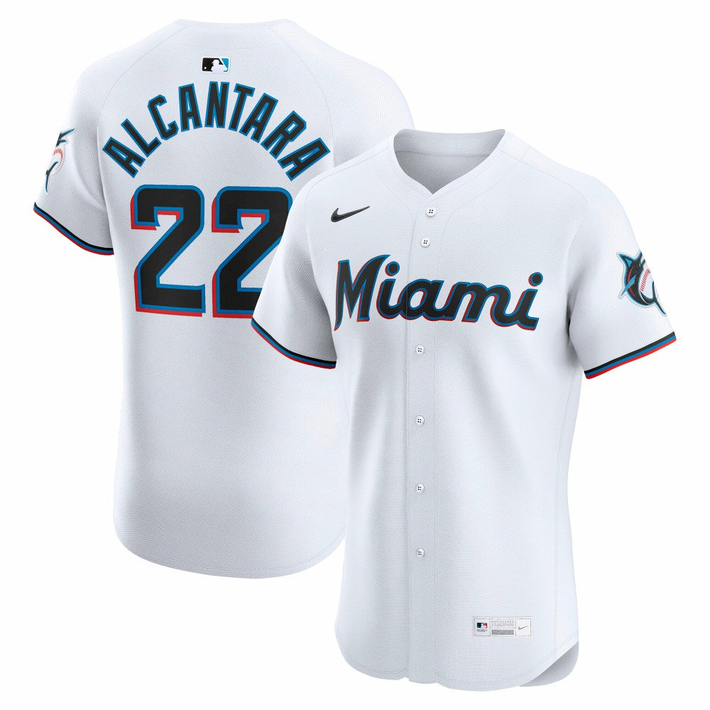 Sandy Alcantara Miami Marlins Nike Home Elite Jersey - White Jerseys