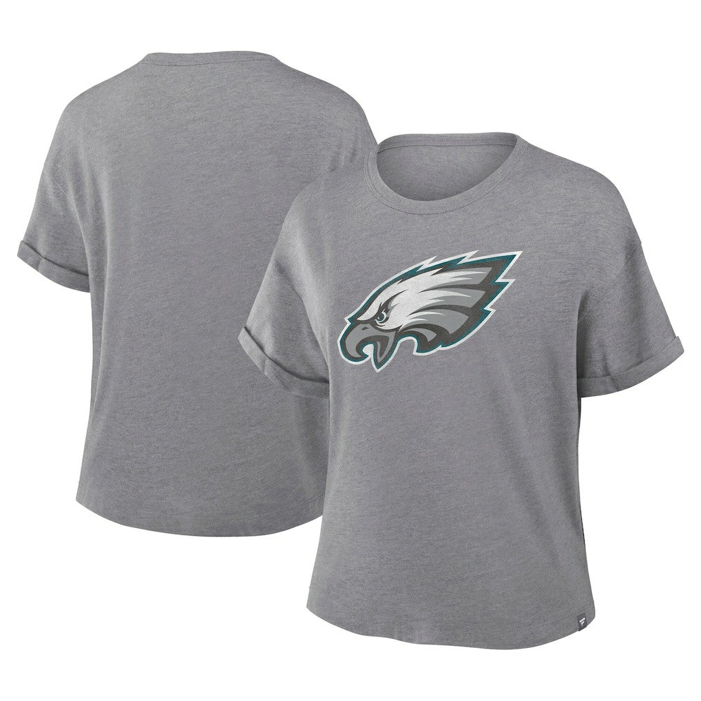 Philadelphia Eagles Women's Tribute Tri-Blend Boxy T-Shirt - Heather Gray T-shirts