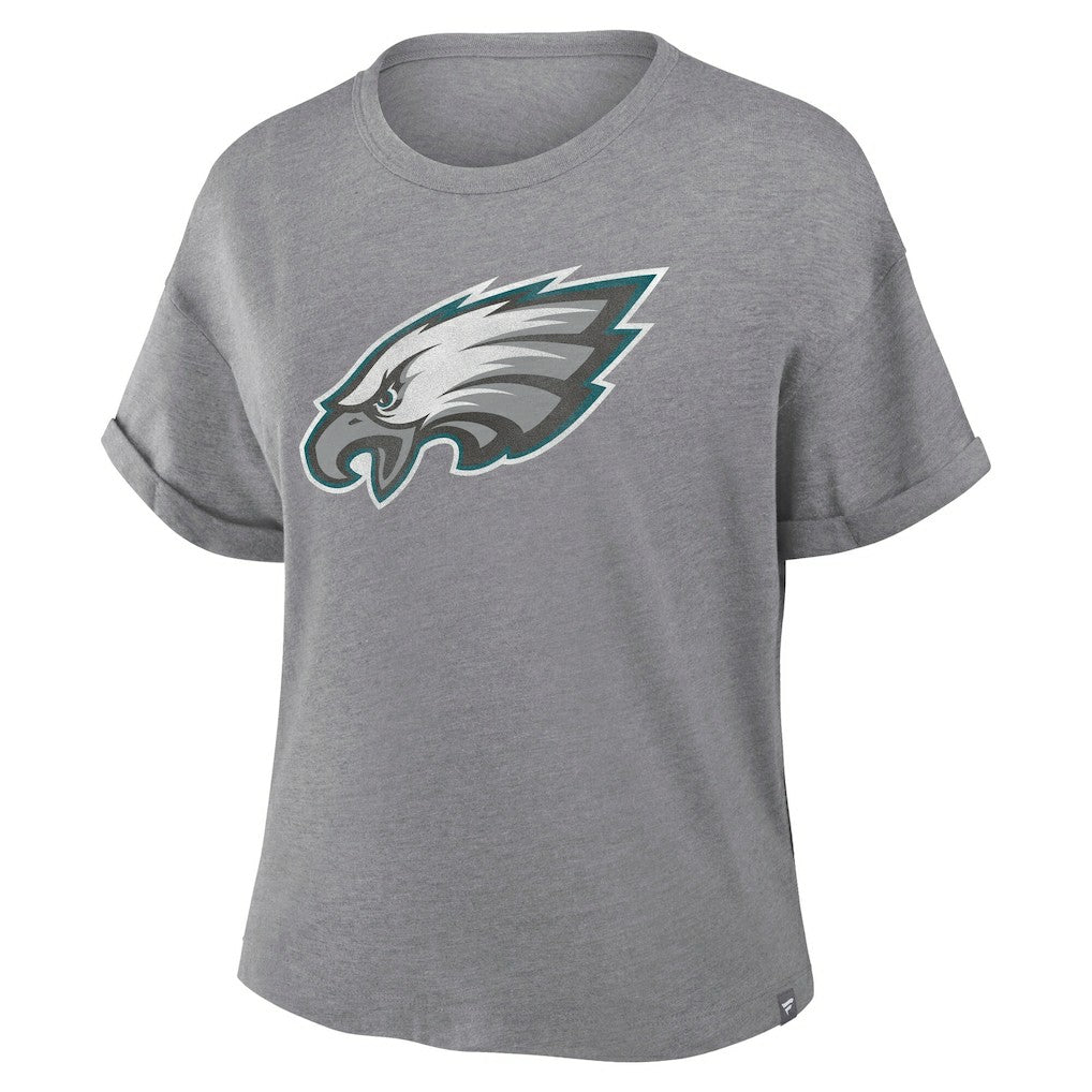 Philadelphia Eagles Women's Tribute Tri-Blend Boxy T-Shirt - Heather Gray T-shirts