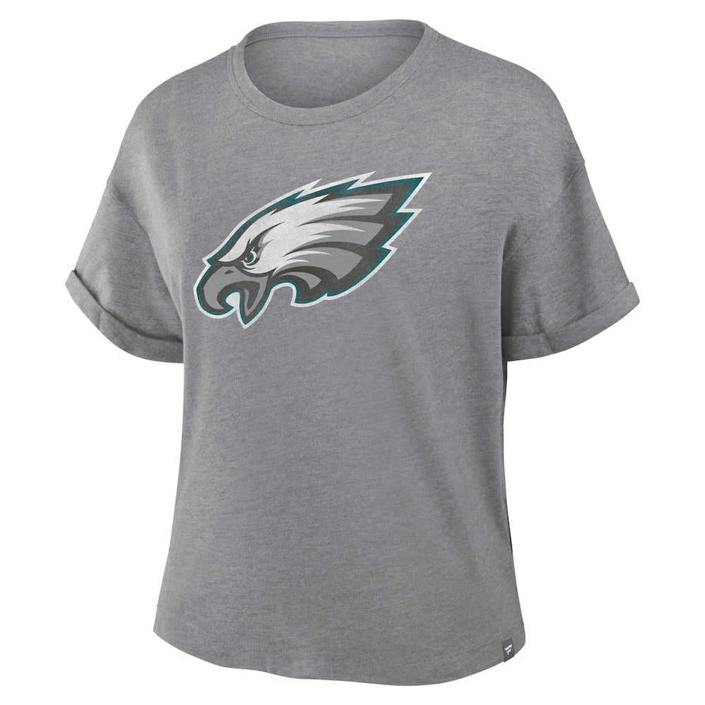 Philadelphia Eagles Women's Tribute Tri-Blend Boxy T-Shirt - Heather Gray T-shirts