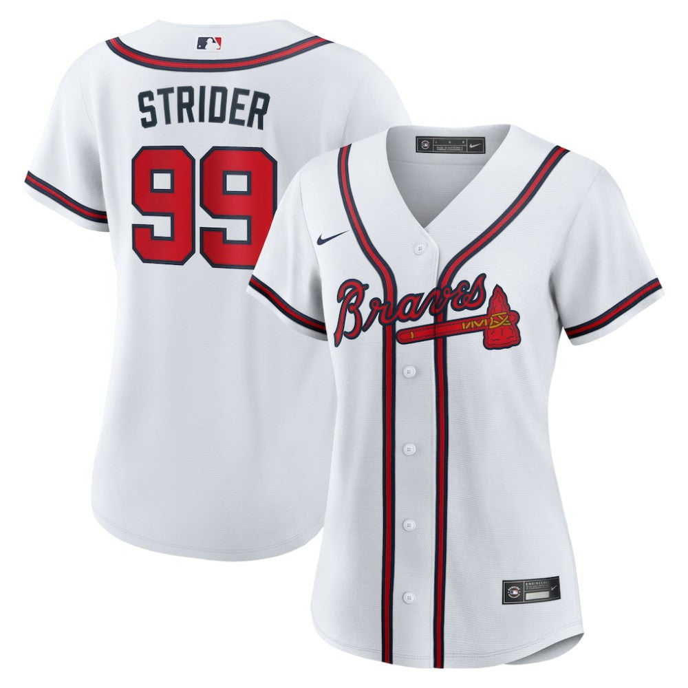 Spencer Strider Atlanta Braves Nike Women's Home Replica Jersey - White Jerseys