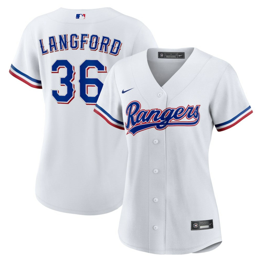 Wyatt Langford Texas Rangers Nike Women's Home Replica Jersey - White Jerseys
