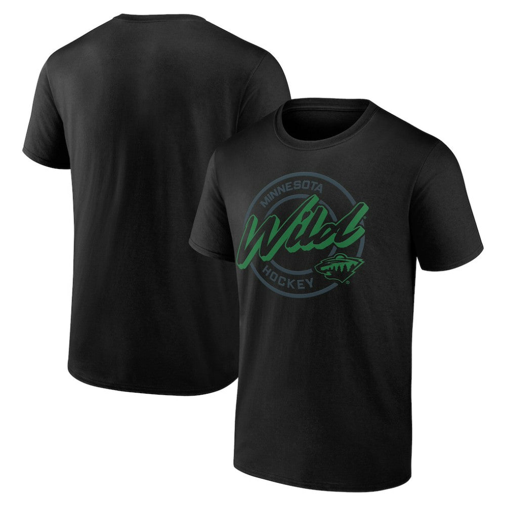 Minnesota Wild Color Block Puck T-Shirt - Black | US 202854719