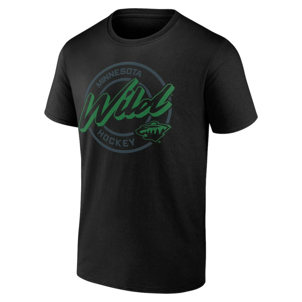 Minnesota Wild Color Block Puck T-Shirt - Black | US 202854719