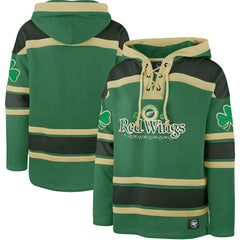 Detroit Red Wings '47 St. Patrick's Day McLucky Superior Lacer Pullover Hoodie - Kelly Green | US 202856129