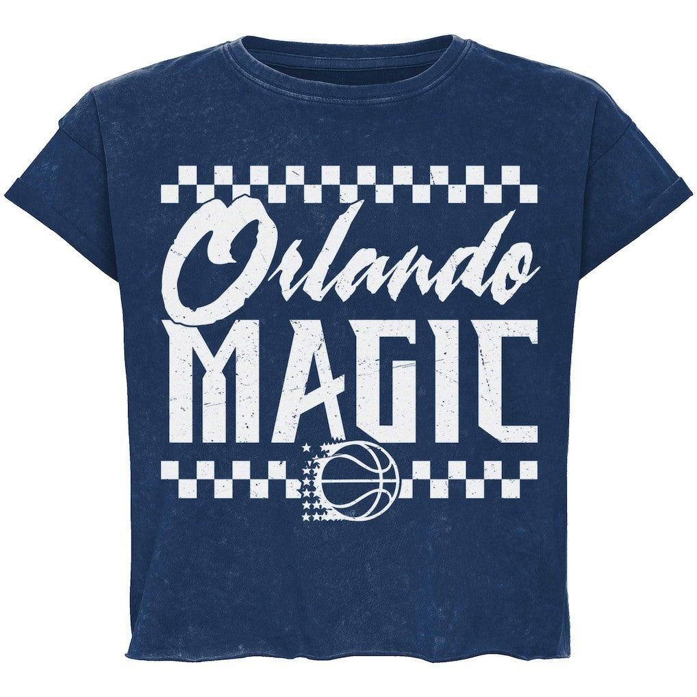 Orlando Magic Sportiqe Unisex Rock & Roll Collection Gwen Premium Mineral Wash Cropped T-Shirt Blue