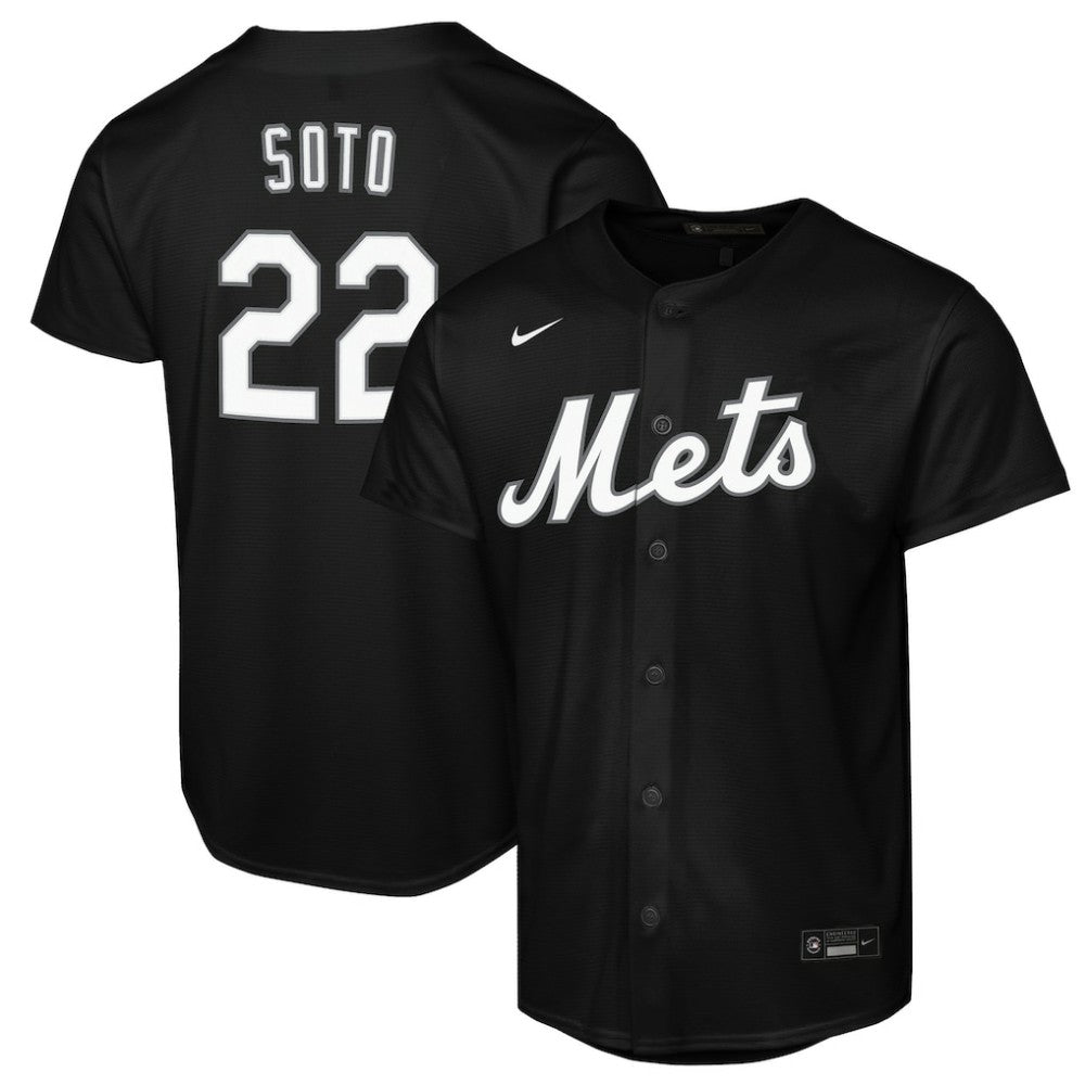 Juan Soto New York Mets Nike  Youth Replica Fashion Jersey - Black Jerseys