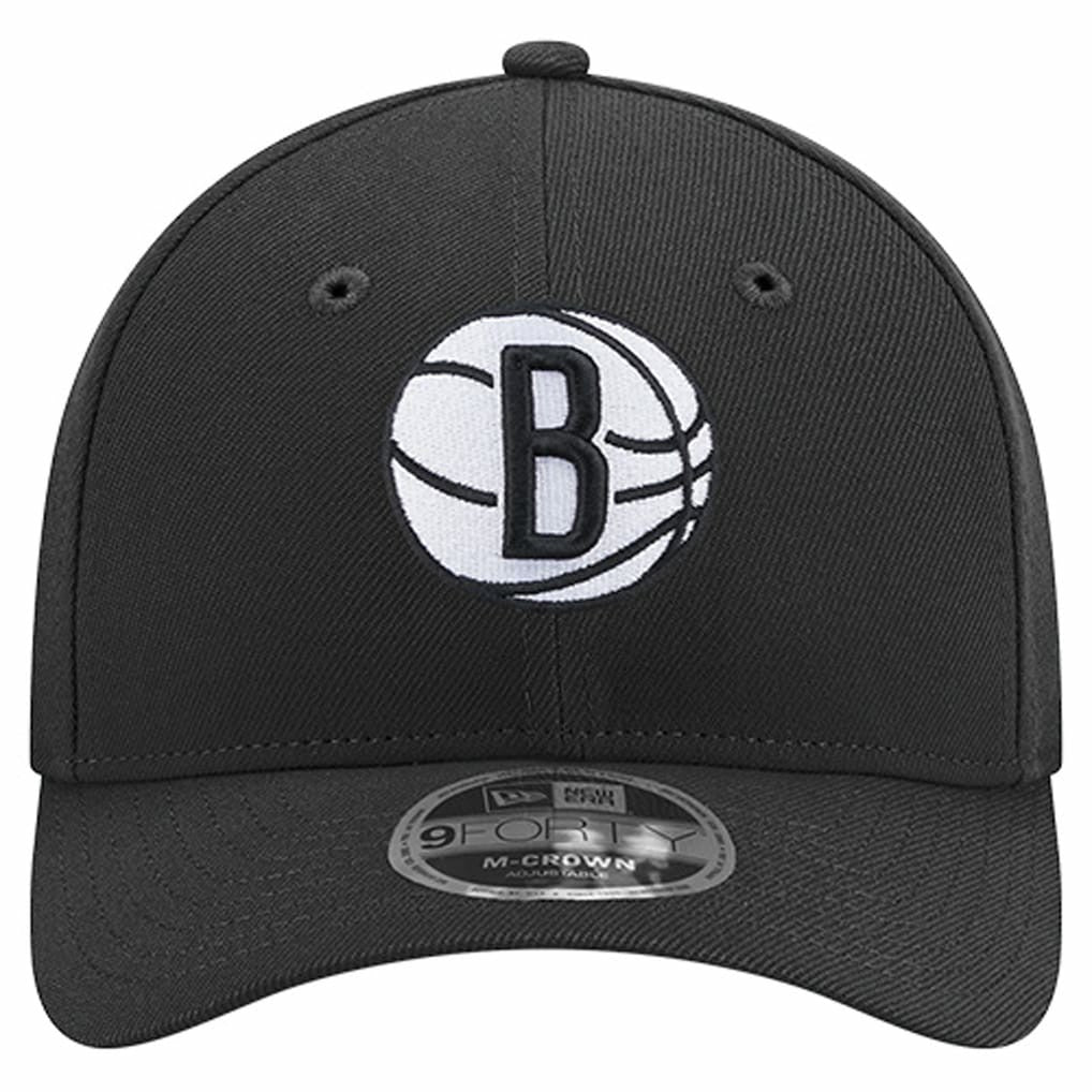 Brooklyn Nets 9FORTY Stock M-Crown Adjustable Hat Black - New Era