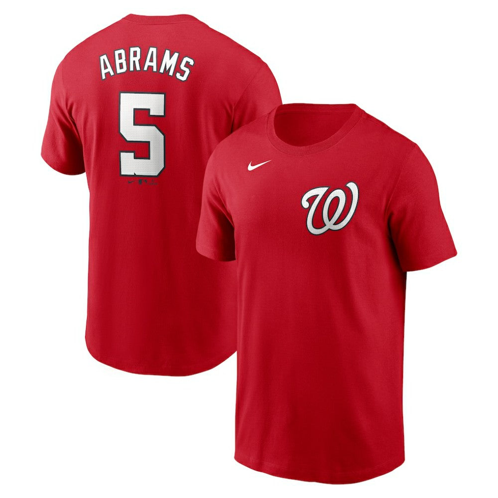 CJ Abrams Washington Nationals Nike Fuse Name & Number T-Shirt - Red T-shirts