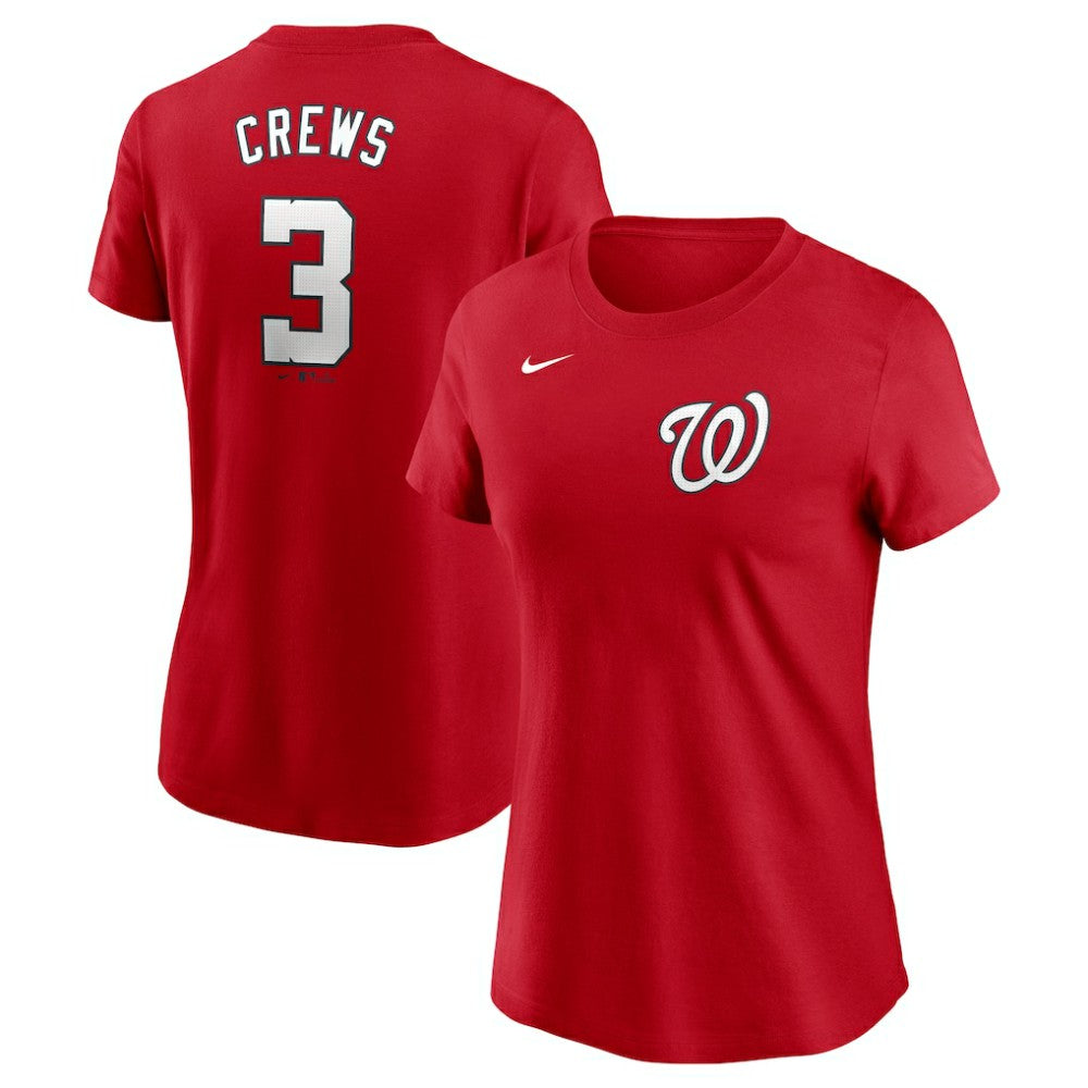 Dylan Crews Washington Nationals Nike Women's Cooperstown Collection Fuse Name & Number T-Shirt - Red T-shirts