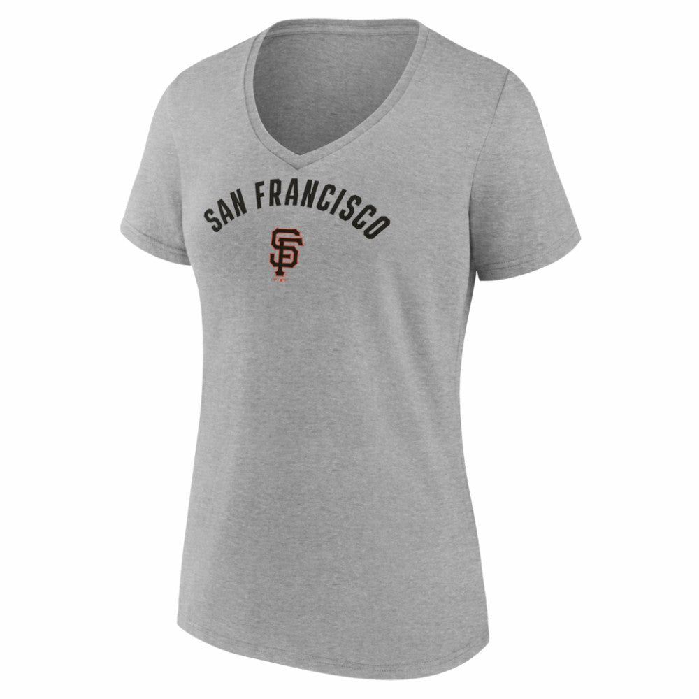 San Francisco Giants Fanatics Women's Core Wahconah V-Neck T-Shirt - Heather Gray T-shirts