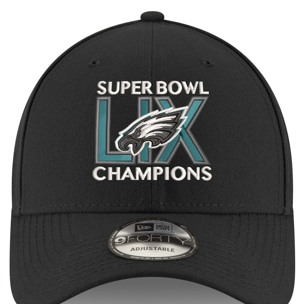 Philadelphia Eagles New Era Super Bowl LIX Champions 9FORTY Adjustable Hat - Black Hats