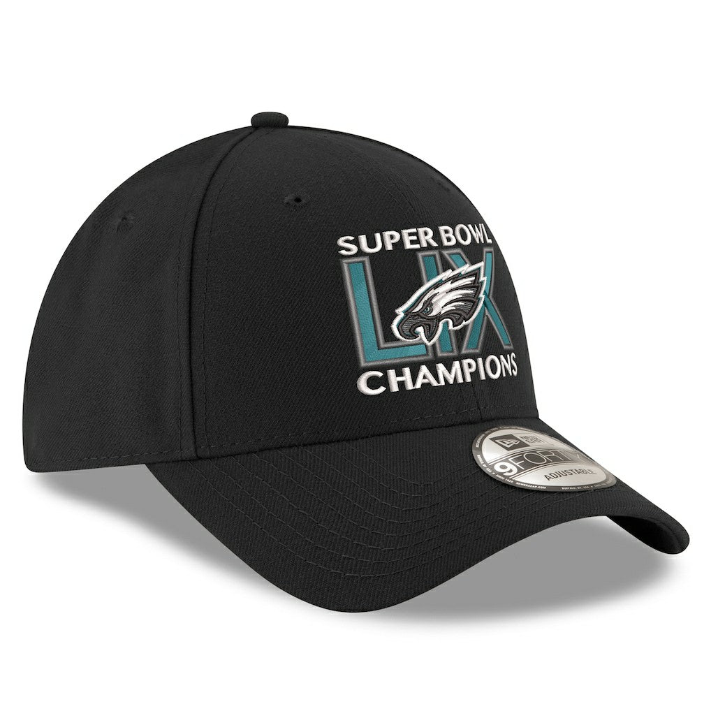 Philadelphia Eagles New Era Super Bowl LIX Champions 9FORTY Adjustable Hat - Black Hats