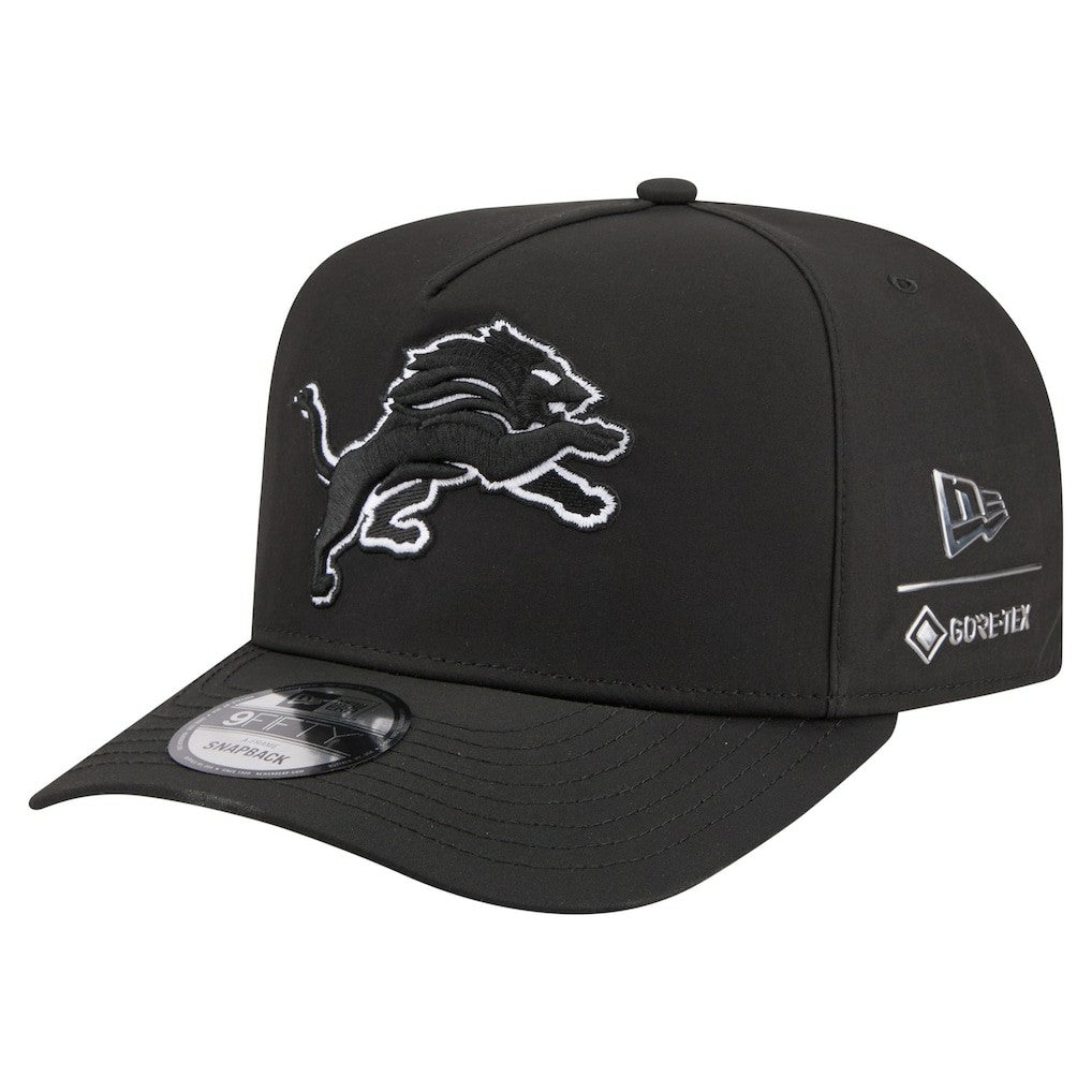 Detroit Lions New Era Gore-Tex A-Frame 9FIFTY Adjustable Hat - Black Hats