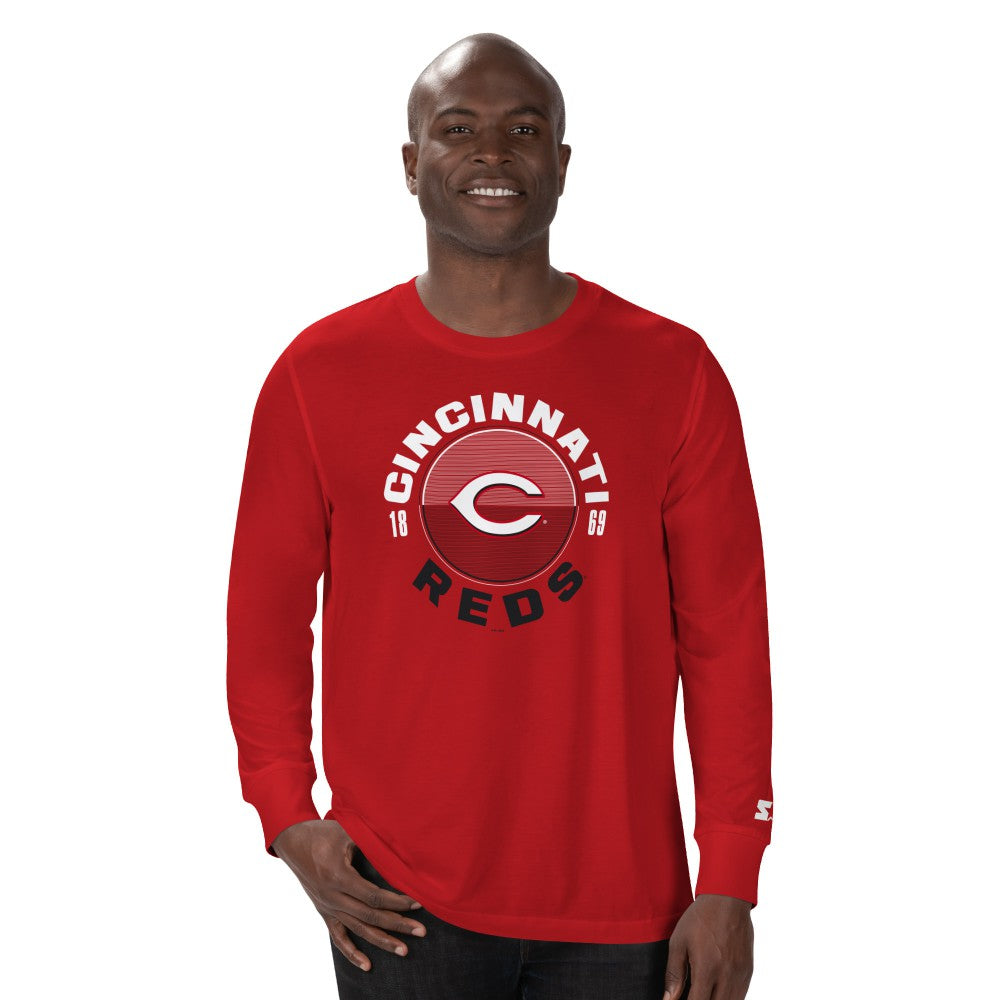 Cincinnati Reds Starter Halftime Long Sleeve T-Shirt - Red T-shirts