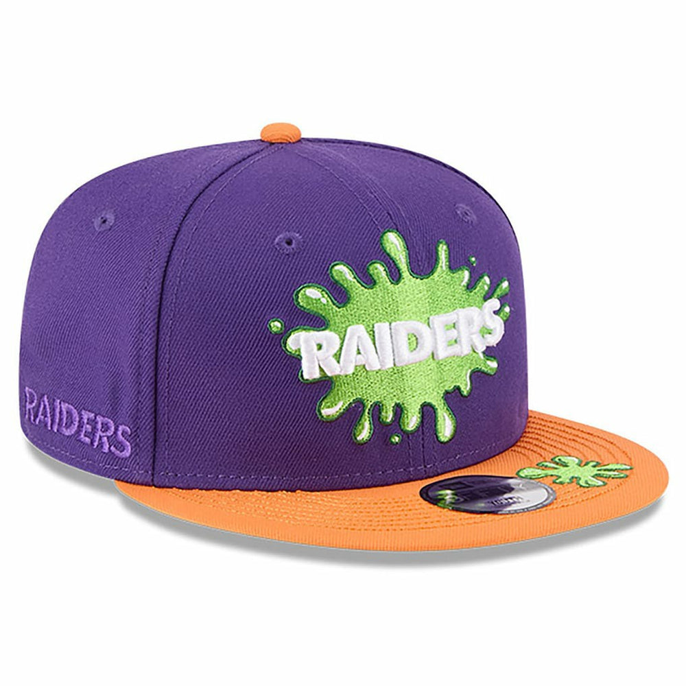 Las Vegas Raiders New Era Youth Nickelodeon Slime 9FIFTY Snapback Hat - Purple/Orange Hats
