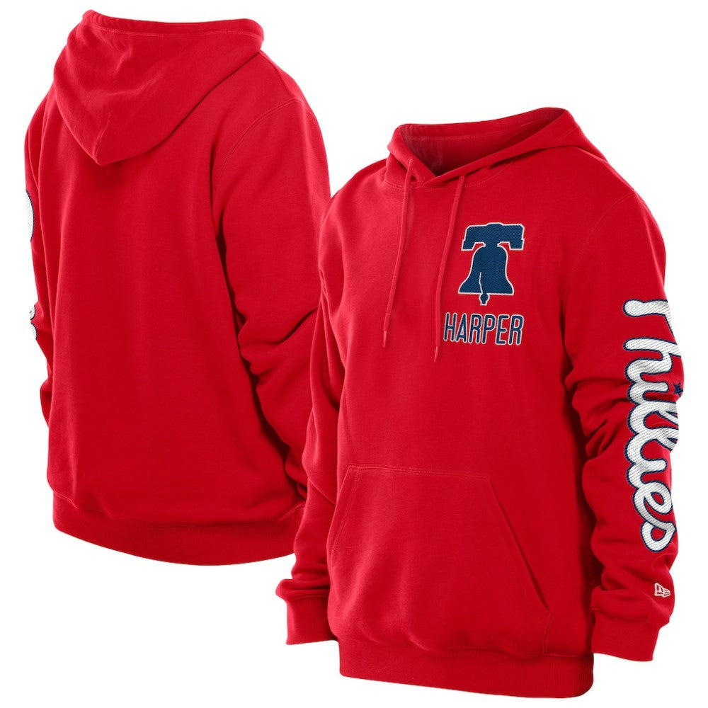 Bryce Harper Philadelphia Phillies New Era Design Lab Pullover Hoodie - Red Hoodies