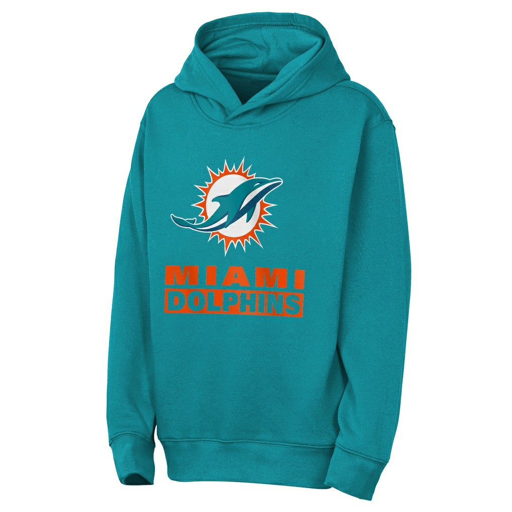 Miami Dolphins Outerstuff Youth Back to Basics Hoodie - Aqua Hoodies