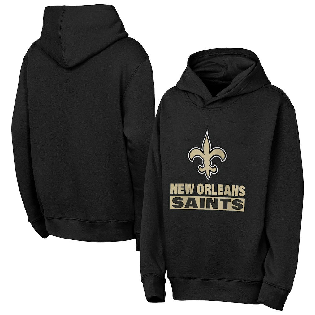 New Orleans Saints Outerstuff Youth Back to Basics Hoodie - Black Hoodies